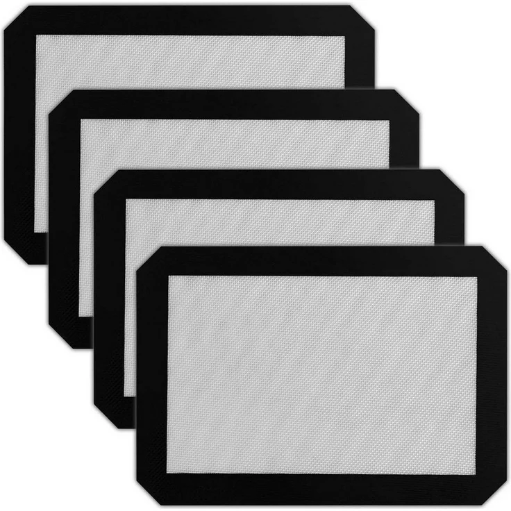 HAC24 Backmatte Silikon Backunterlage Fiberglas Backfolie Antihaft Dauerbackpapier, Silikon (Set, 4-tlg), 40x30 cm, Wiederverwendbar – Bild 1