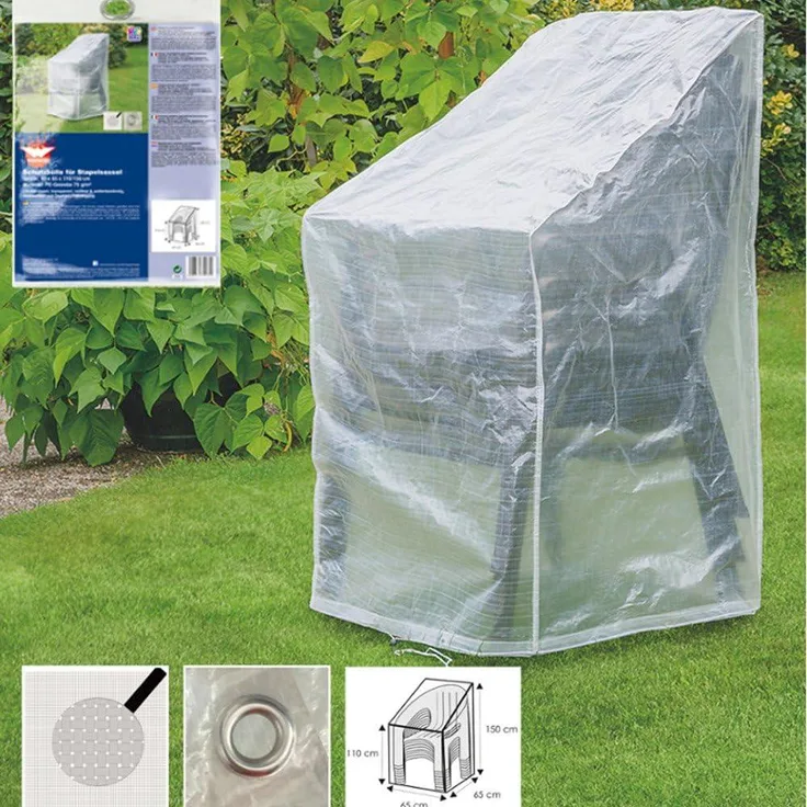 Boni-shop - Schutzhülle transparent Stapelsessel,ca. 65 x 65 x 110-150