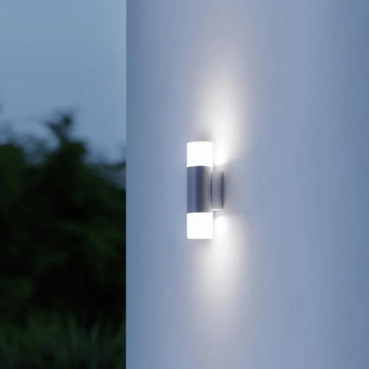 Außenwandleuchte L 910 S anthrazit, 180°-Infürarot-Bewegungsmelder, max. 12 m, 3000 K warmweiß, LED Up-/Downlight – Bild 2