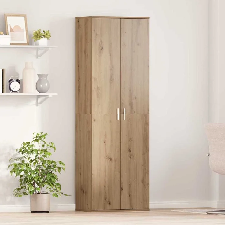 vidaXL Highboard, Holzwerkstoff Eiche handwerklich, 60 x 35 x 180 cm – Bild 1