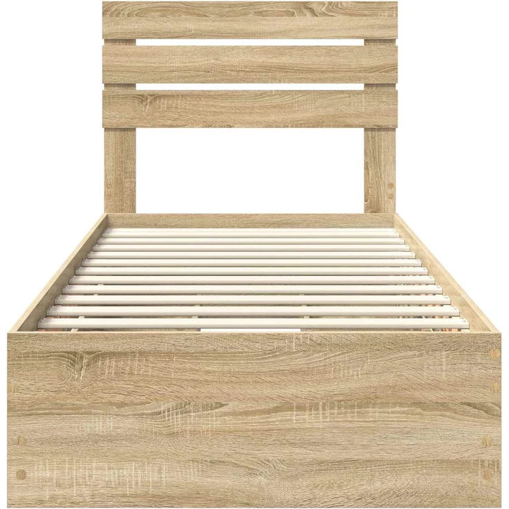 vidaXL Bettrahmen Sonoma-Eiche 100 x 200 cm Ingenieurs Holz 3411525 – Bild 8