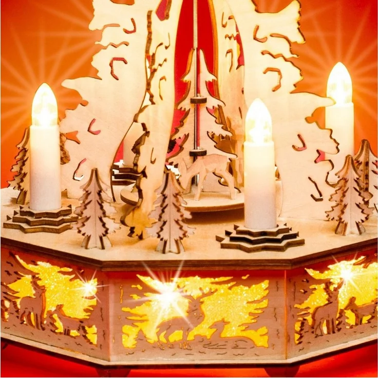 SIKORA Weihnachtspyramide mit LED Beleuchtung und elektrischem Antrieb Pyramide Deko - P31 – Bild 4