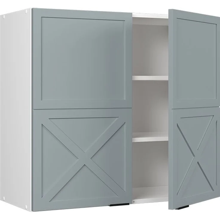 Küchenglasschrank Fame-Line Hellblau-grau 80 cm Vicco – Bild 4