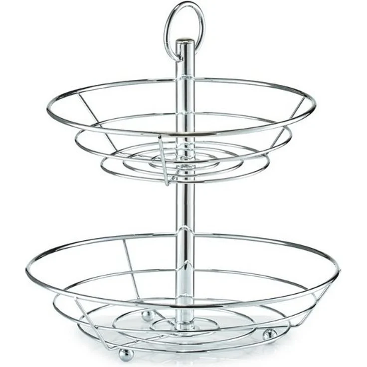 ZELLER Obst-Etagere 27302 Metall, verchromt, ca. Ø 26 x 29 cm – Bild 3