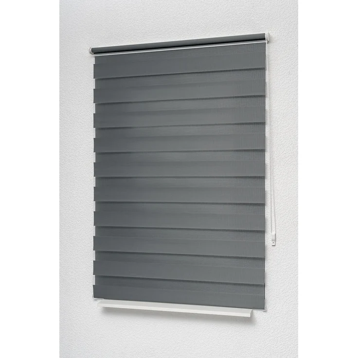 Qualitätsdoppelrollo mit Klemmträgern (B x H) 110cm x 150cm in grau/anthrazit, zum Klemmen und Schrauben – Bild 9