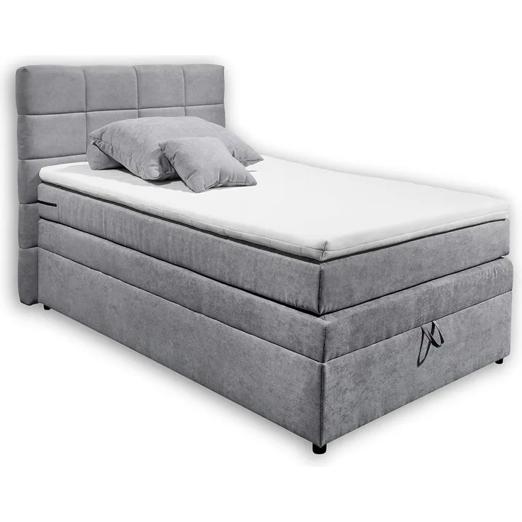 Boxspringbett mit Bettkasten 'TACOMA 2' Hellgrau 120x200
