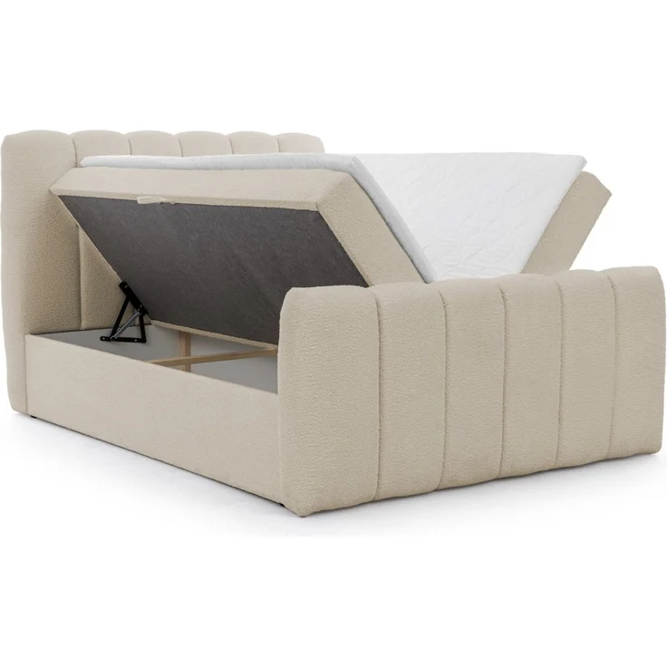 Boxspringbett Schlafzimmerbett DENIS 120x200cm Stoff Catch Me Sand – Bild 2