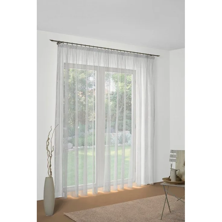 Wirth Vorhang (1 St), Faltenband, halbtransparent, Store