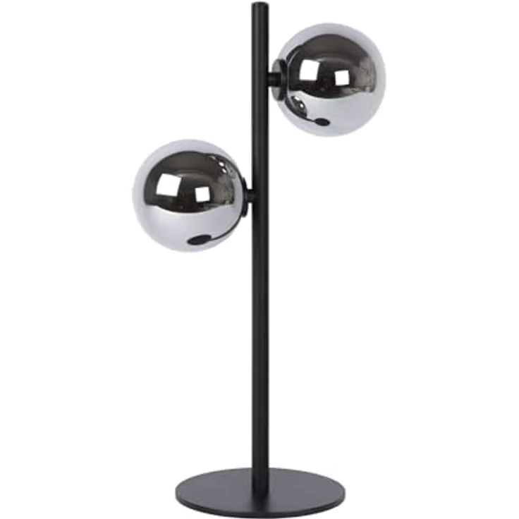 Lucide Tycho 45574/02/30, Retro Nachttischlampe aus Stahl und Echtglas mit zwei Lichtpunkten in unterschiedlichen Höhen – Bild 2
