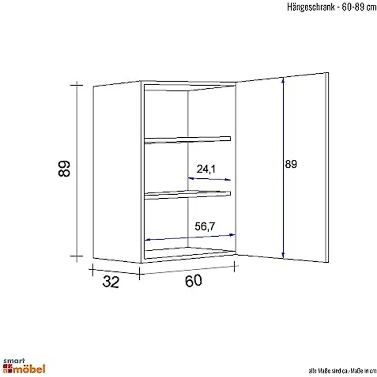 Flex-Well Hängeschrank Nano (B x H x T) 60 x 89 x 32 cm – Bild 3