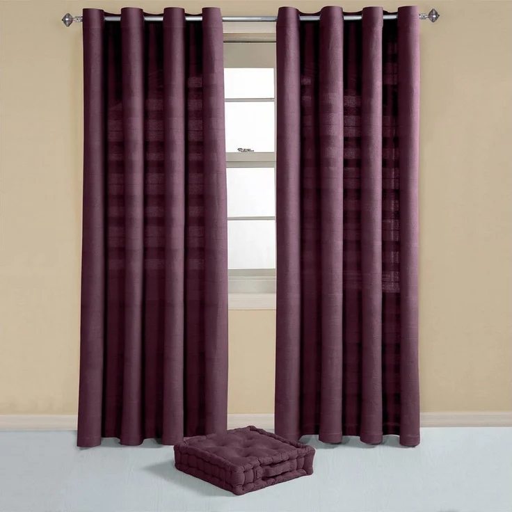 Homescapes Gardine Gardinen mit Ösen Rajput lila 2er Set, 182 x 167 cm – Bild 2