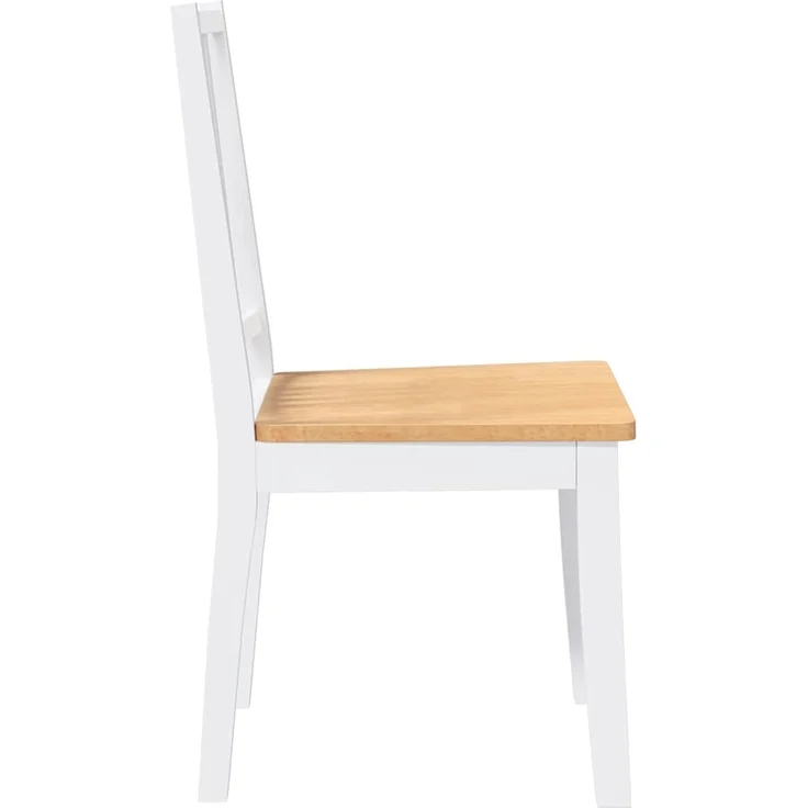 vidaXL Esszimmerstühle 2 Stk. Weiß Massivholz Gummibaum 4102399 – Bild 5
