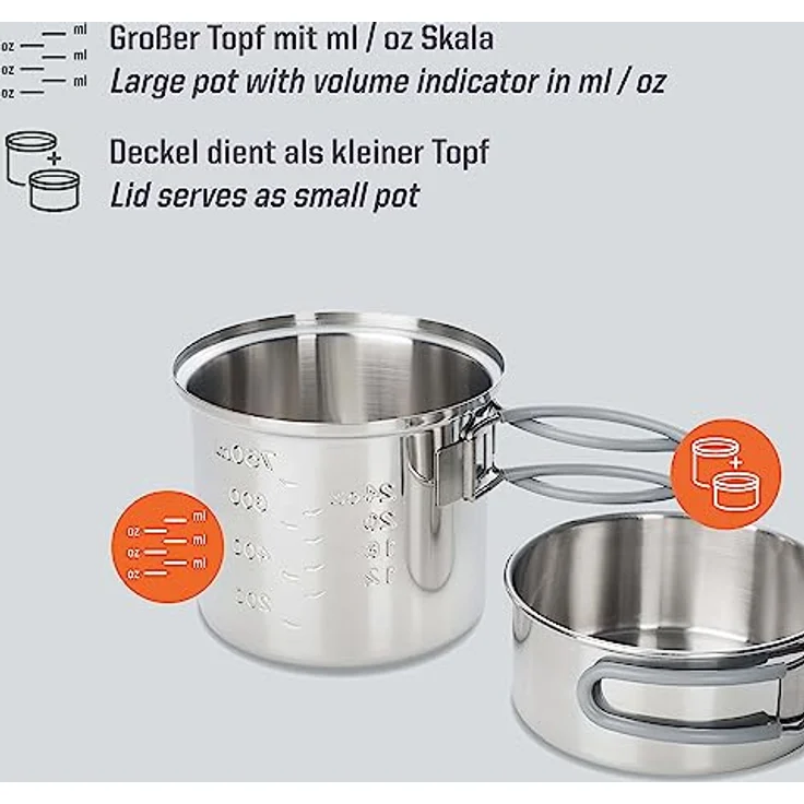 Esbit Kochtopf Esbit Edelstahl Topfset – Bild 3
