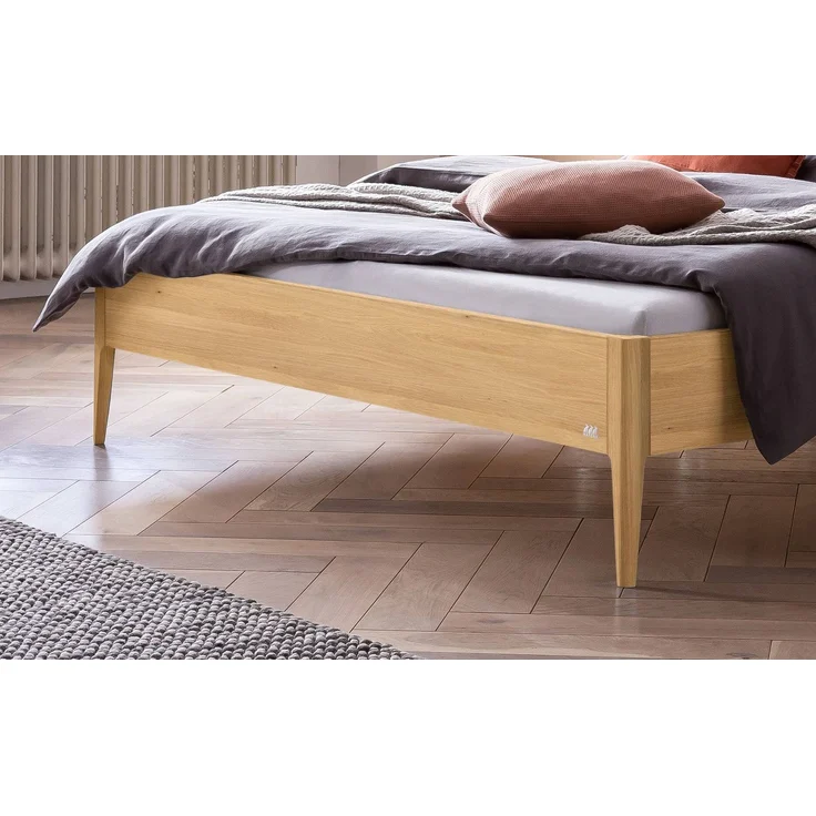 Hasena Massivholzbett Pistoia Eiche bright gepolstert 180x220 cm, Fußhöhe 20 cm – Lounge – Bild 4