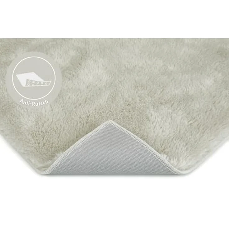 andiamo Badematte rutschfest Florida - Badezimmerteppich weich und flauschig - Badteppich rutschfest waschbar Duschvorleger Badvorleger für Badezimmer 50x80 cm beige – Bild 6