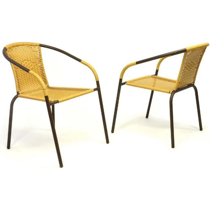 VCM Gartenstuhl 2er Set Bistrostuhl Balkon Gartenstuhl – Bild 1
