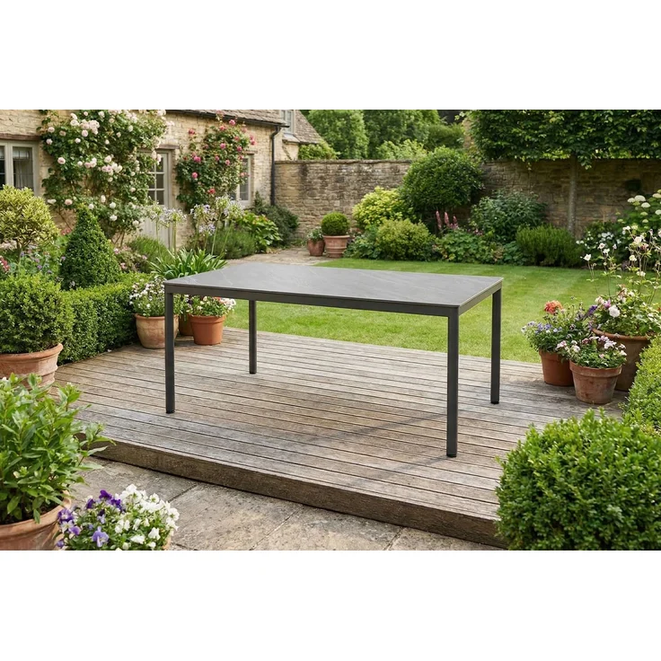 KAWOLA Gartenmöbel Set INDUS 7-tlg. Aluminium grau x x cm – Bild 4