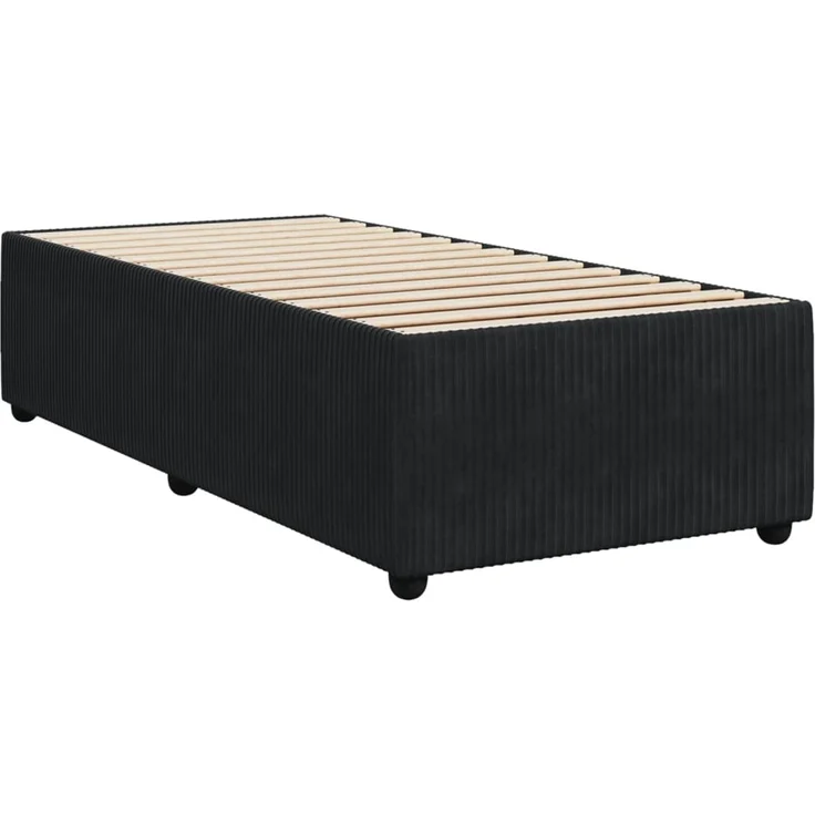 vidaXL Boxspringbett mit Matratze Schwarz 90x200 cm Samt 3287652 – Bild 6