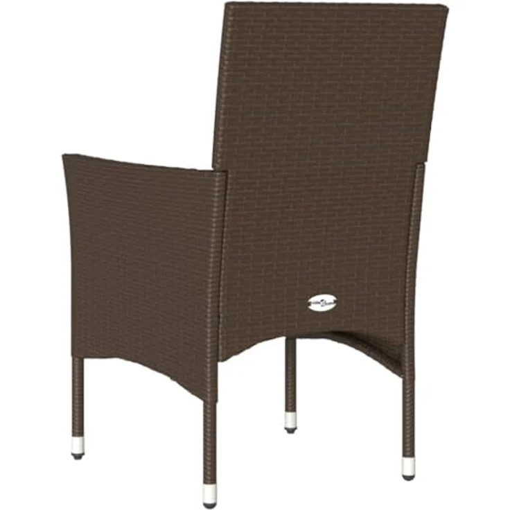 vidaXL Gartenstühle mit Kissen 2 Stk. Braun Poly Rattan 368110 – Bild 9