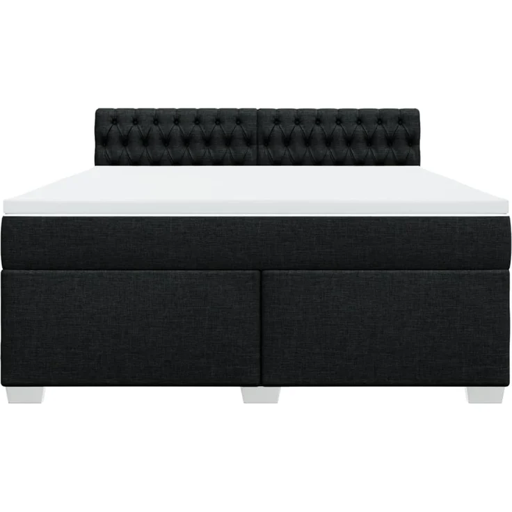vidaXL Boxspringbett mit Matratze Schwarz 180x200 cm Stoff 3285976 – Bild 4