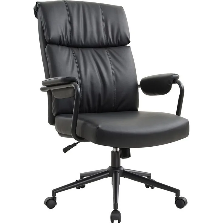 IWMH Bürostuhl Ergonomischer Chefsessel, Retro PU-Leder Drehstuhl, Schreibtischstuhl mit Lendenwirbelstütze Höhenverstellbar Gaming Stuhl