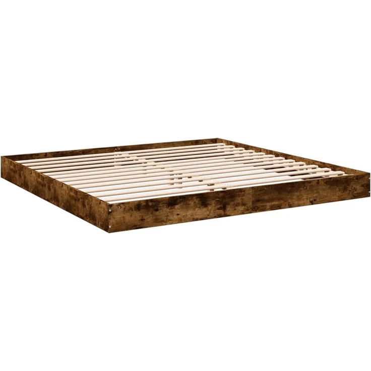 vidaXL Bettgestell ohne Matratze Räuchereiche 180x200 cm Holzwerkstoff 842004 – Bild 3