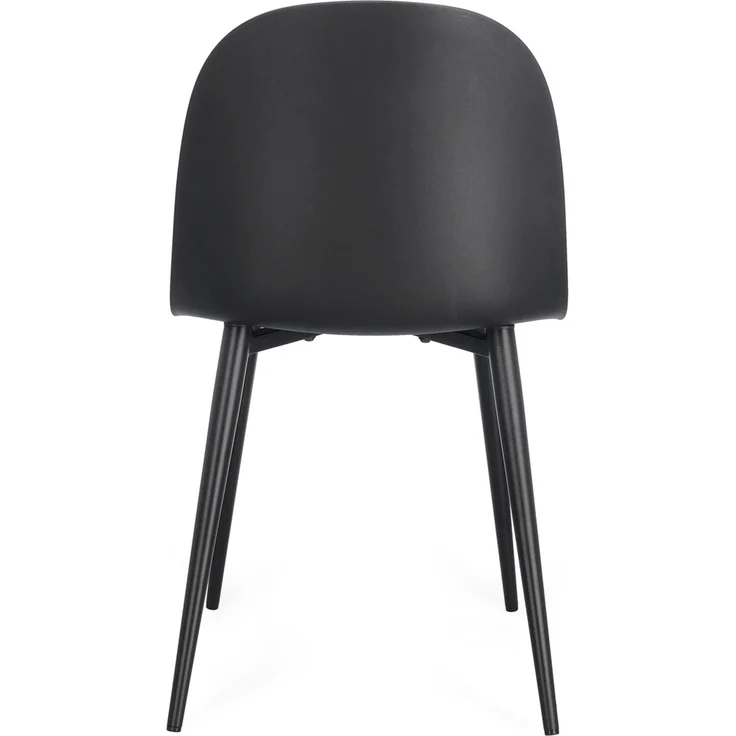 Esszimmerstuhl Ella 4er-Set aus Kunststoff, modernes Design, Schwarz, Metallgestell – Bild 4