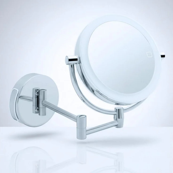 Libaro Kosmetikspiegel mit Beleuchtung MODENA LED Schminkspiegel 5-fach 10-fach Vergrößerung, Wandmontage, Vergrößerungsspiegel 2-seitig, dimmbar, Batterie oder USB – Bild 5
