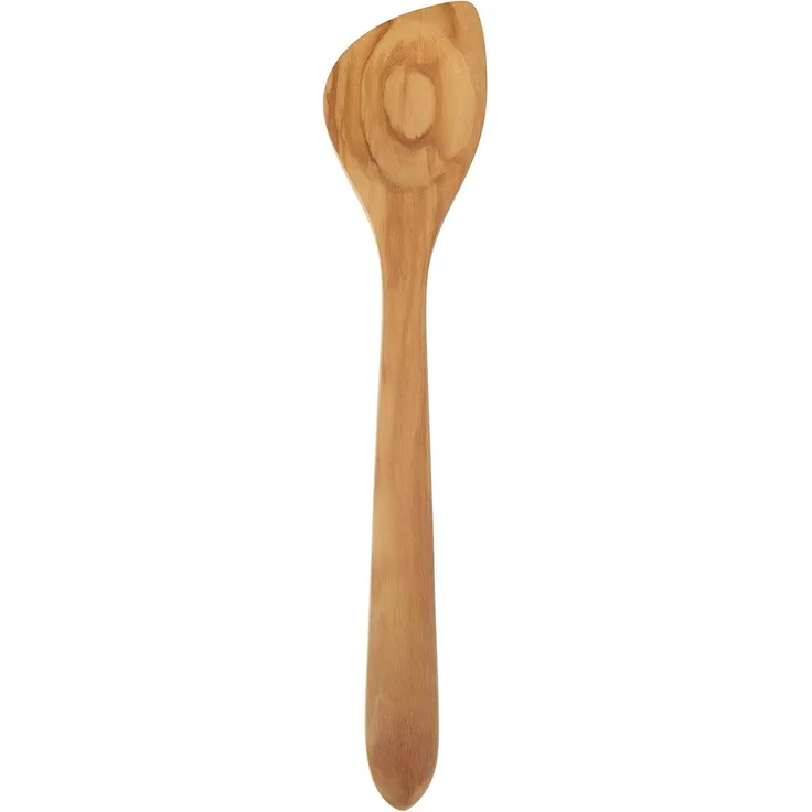 Continenta Kochlöffel mit Ecke, Rührlöffel, Holzlöffel, Küchenhelfer, Kochzubehör, Olivenholz, L 30 cm, 4922