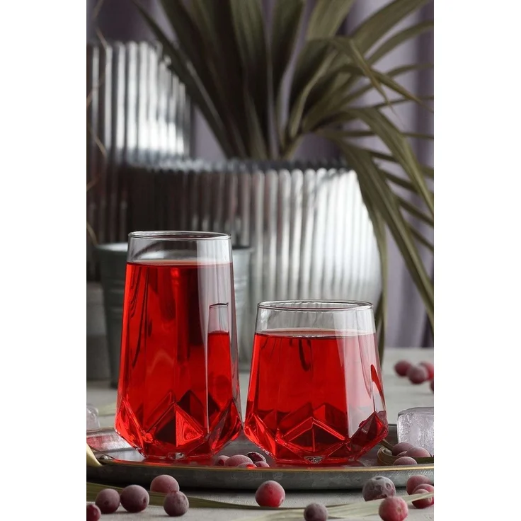 Hermia Concept 'LV-VLR374-354F' Gläser-Set (12-teilig), Transparent, 6,4 x 6,4 x 14 cm, 460 ml – Bild 1