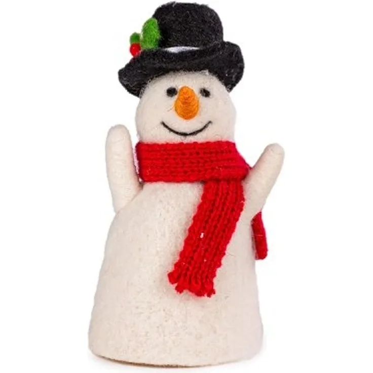 Eierwärmer Filz Weihnachtsmotiv Schneemann mit Schal 12