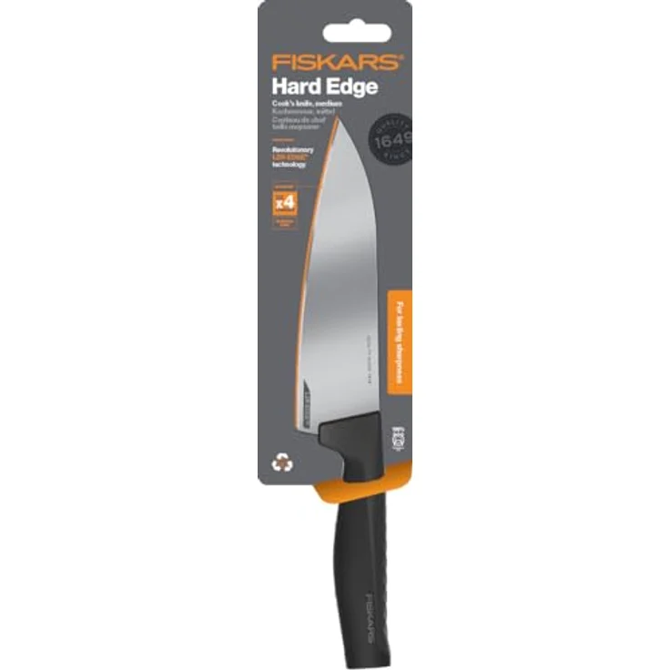 Fiskars 'Hard Edge' Kochmesser, Stahl schwarz, 17,2 cm – Bild 6