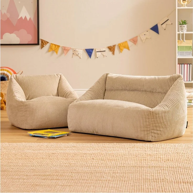 icon Sitzsack Kinder Sofa mit Sessel aus Cord, Made in Germany, für Kinderzimmer, flauschig – Bild 3