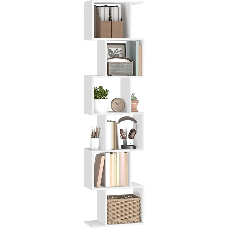 VASAGLE 'LBC461W01' Bücherregal mit 6 Ebenen, weiß, 24 x 40 x 191 cm