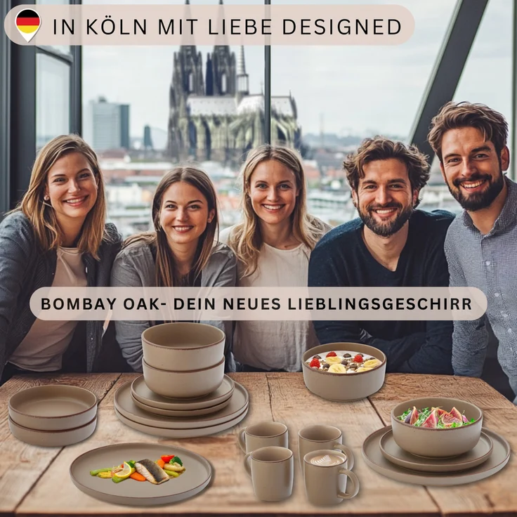SÄNGER Steingut Speiseteller Bombay Oak 4 teilig – Bild 5