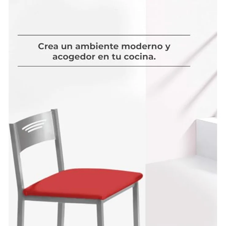 ASTIMESA Zwei Hocker für die Küche, 60 cm, Kunstleder, Rot (TAB60RO) – Bild 4