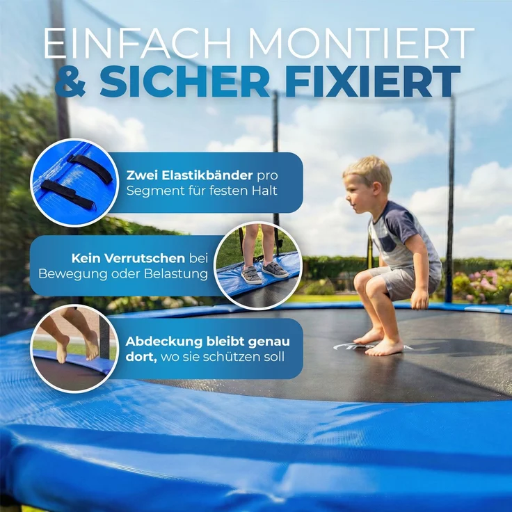Terena Federabdeckung 244 cm Randabdeckung für Trampolin blau – Bild 6