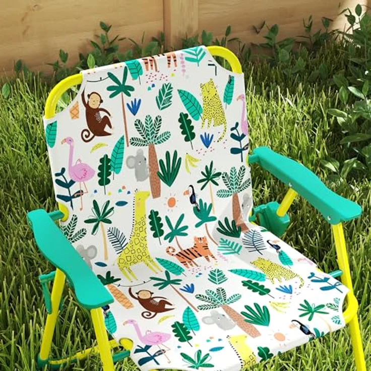 AIYAPLAY Garten-Kindersitzgruppe mit abnehmbarem Sonnenschirm, (Kindertisch mit 2 Klappstühlen, 4-tlg, Kindersitzgarnitur), für Kinder 2-5 Jahre, für Garten, Hinterhof, Terrasse, Grün – Bild 10