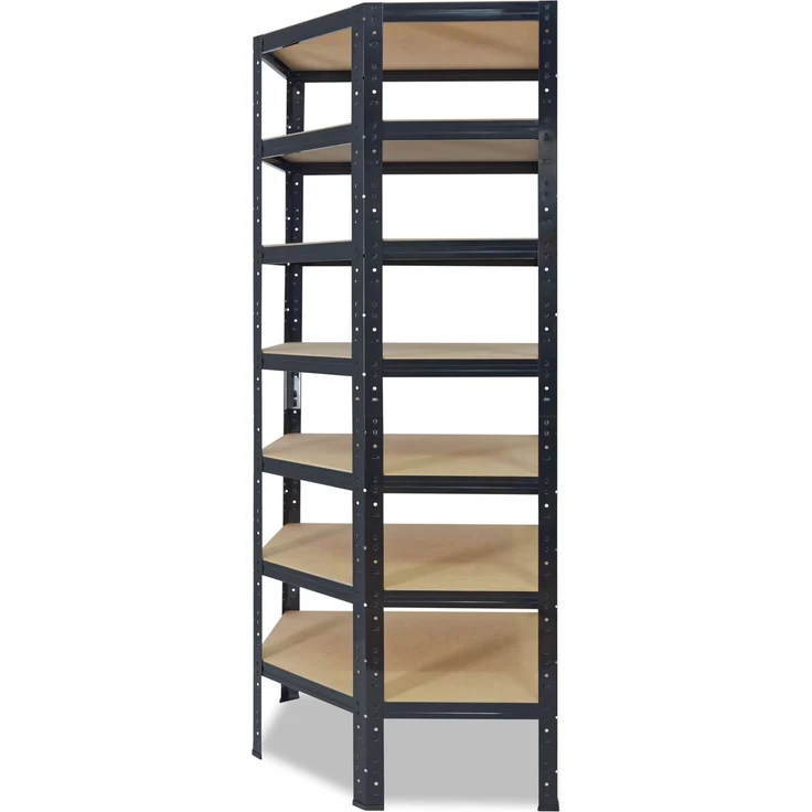 shelfplaza BLACK 230x70x40 cm Eckregal in schwarz mit 7 Böden und 125 kg Traglast pro Boden – Bild 6