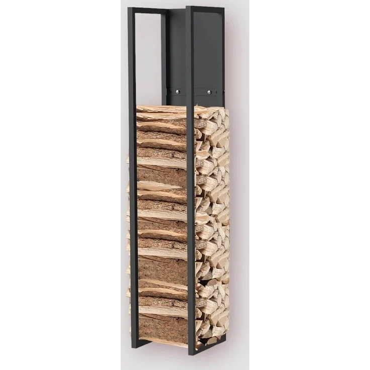 DanDiBo Kaminholzregal Innen Metall Schwarz Kaminholzständer 120 cm mit Rückwand an der Wand Hängend 96465 Holzkorb Kaminholzhalter Holzregal – Bild 5
