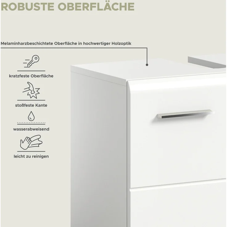 Badezimmerset Ice X - Weiß / Weiß Hochglanz – Bild 11
