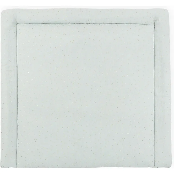 KraftKids Wickelauflage in Musselin goldene Punkte auf Grün, Wickelunterlage 75x70 cm (BxT), Wickelkissen