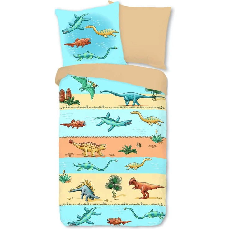 Dino Urzeit Bettwäsche Digitaldruck Bunt ESPiCO Sleep and Dream 135 x 200 + 80 x 80 cm – Bild 1
