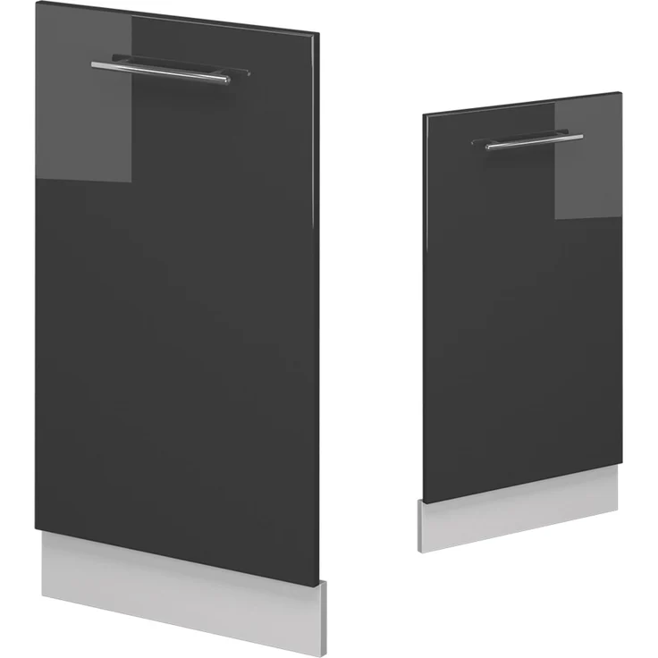 Geschirrspülblende Fame-Line Anthrazit Hochglanz 45 cm ohne Arbeitsplatte Vicco – Bild 4
