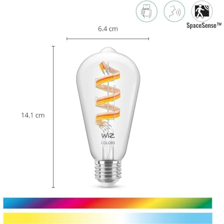 WiZ White & Color 60W E27 ST64 Edison Tunable Einzelpack – Bild 6