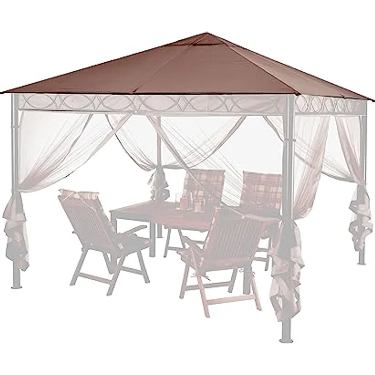 QUICK STAR Ersatzdach 3x3m für Pavillon, taupe, wasserabweisend, mit 8 Taschenbefestigungen – Bild 1