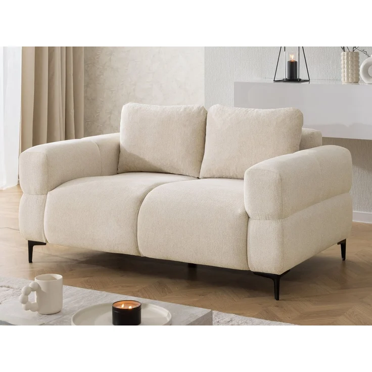 S-Style Möbel 2-Sitzer Sofa Cardea in Bubble-Optik aus weichem Strukturstoff, mit Wellenfederung und hohem Sitzkomfort – Bild 5