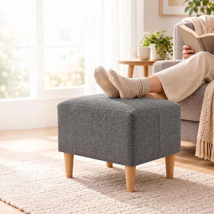 Relaxdays Fußhocker gepolstert – Bild 2