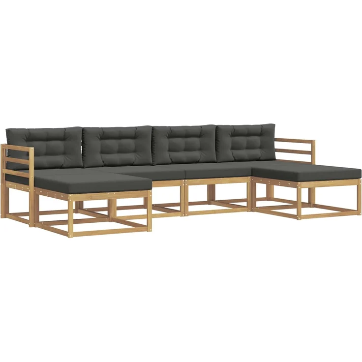 vidaXL Outdoor-Sofagarnitur 6 stk. Weiß und Anthrazit 3386816 – Bild 2