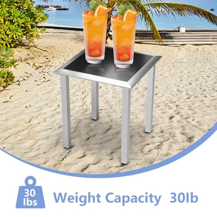 GarveeHome 3-Teiliges Outdoor-Lounge-Set Mit 2 Liegen Und 1 Couchtisch, Textilene-Schaukelstuhl Mit Gebogenem Metallrahmen, Liegestuhl Mit Kissen, Für Poolbereich, Terrasse Und Garten – Bild 6